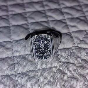 Vintage Boy Scout Logo Sterling silver ring , sz 9